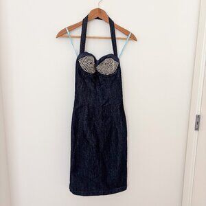 Marciano Cinzia Studded Denim Bustier Dress
